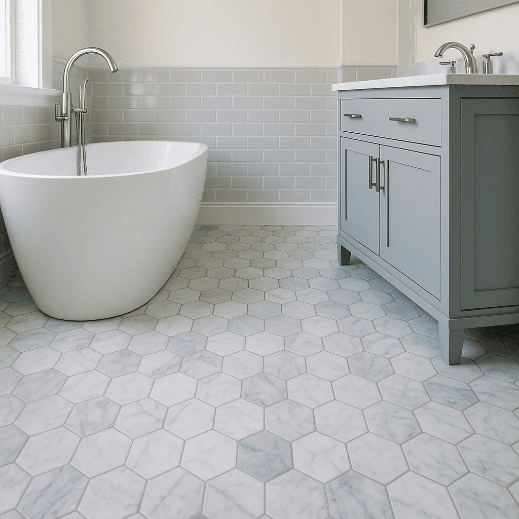 Illustration of Bathroom Floor Tile Houston TX: Best Stunning Options for Humidity and Style