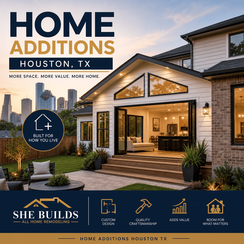 Modern Houston home addition with custom design and quality craftsmanship for more space and value