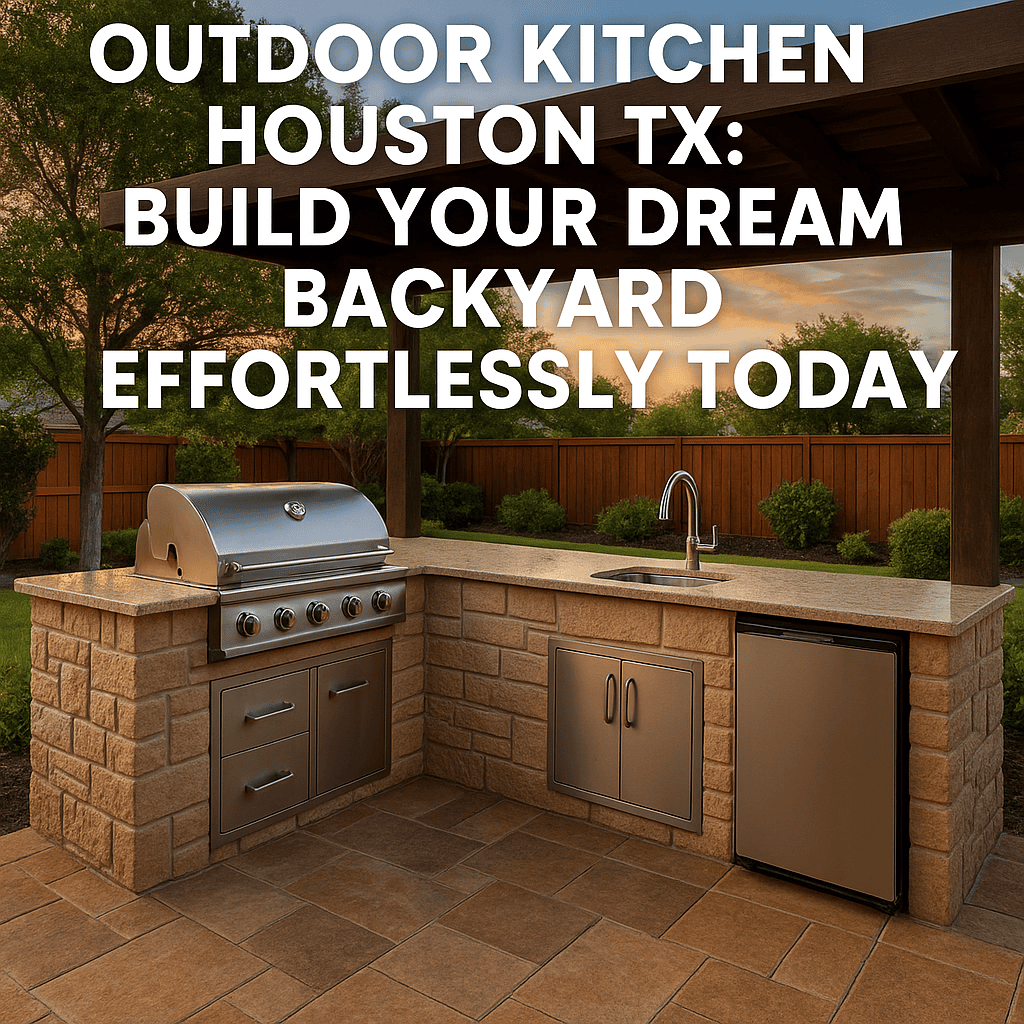 Illustration of Outdoor Kitchen Houston TX: Build Your Dream Backyard Effortlessly Today