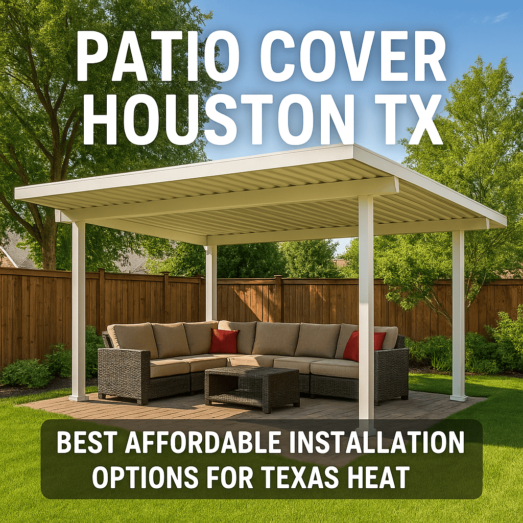 Illustration of Patio Cover Houston TX: Best Affordable Installation Options for Texas Heat