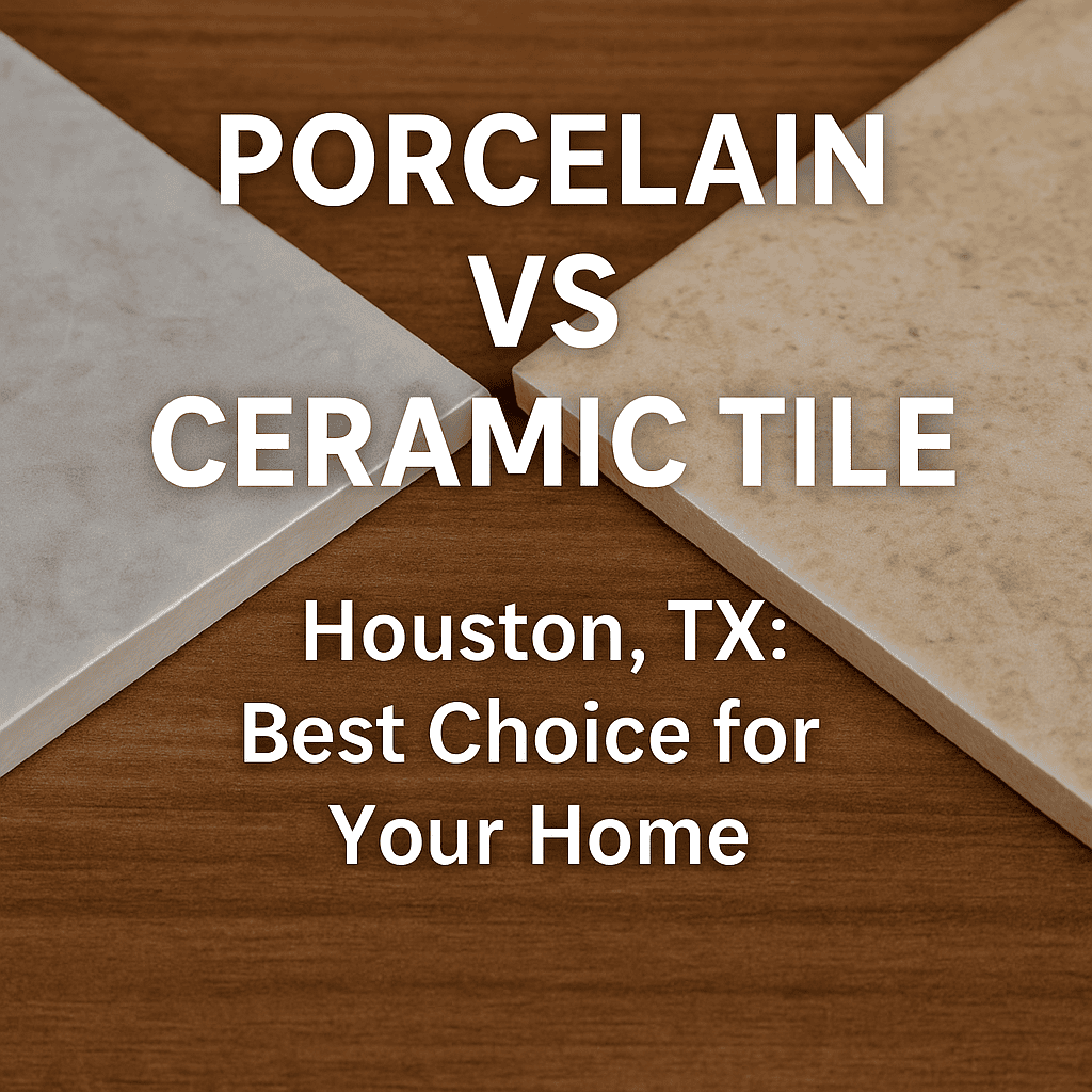 Illustration of Porcelain vs Ceramic Tile Houston TX: Best Choice for Your Home